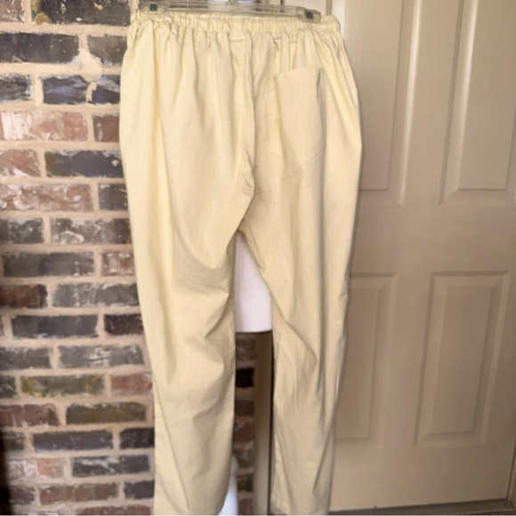 New Men’s Sir7 Beige Linen Cotton Pull On Drawstring Pants Wide Straight Leg LRG - Picture 9 of 13